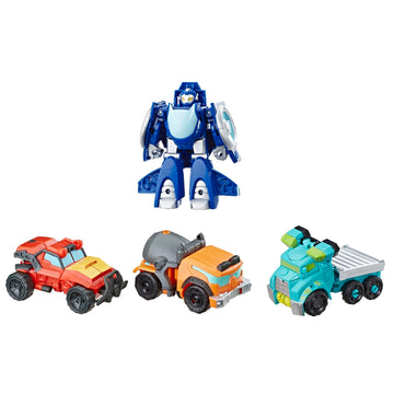 Playskool Heroes Transformers Rescue Bots Academy Rescue Team Pack, 4 Collectible 4.5" Converting Action Figures, Toys for Kids Ages 3 & Up (Amazon
