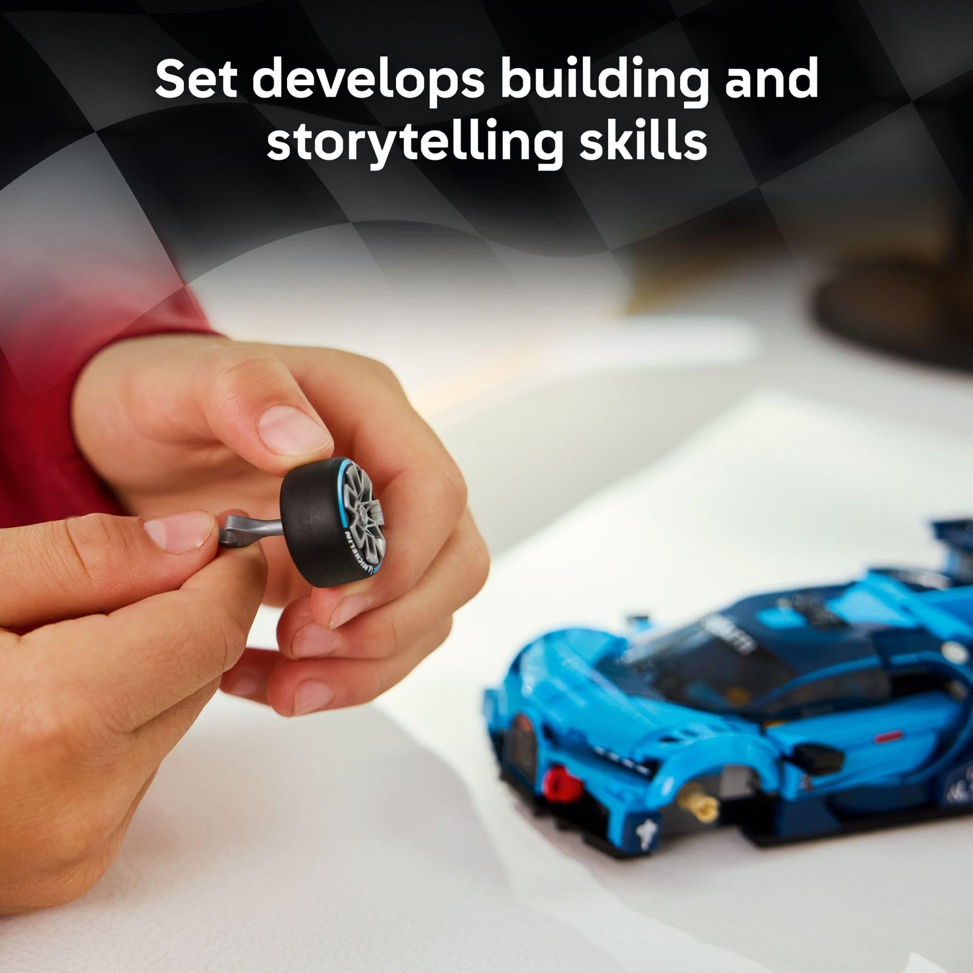 LEGO Speed Champions Bugatti Vision Gran Turismo Hyper Sports Car Building Toy for Kids & Gamers - Building Set W/Bugatti Driver Minifigure for Boys