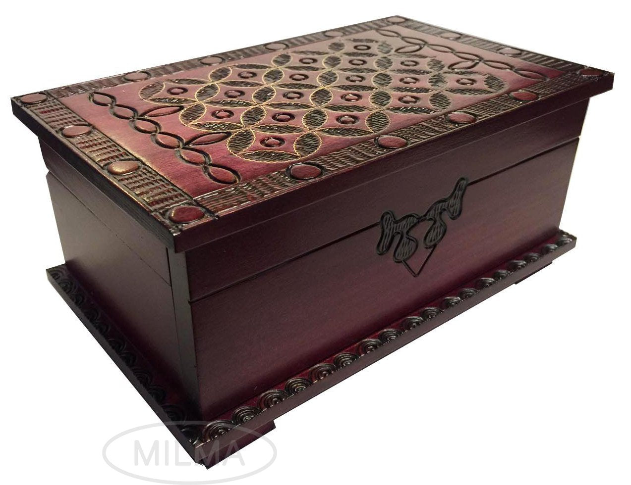 Celtic Secret Puzzle Wooden Box Handmade Linden Wood Keepsake Secret Trick Opening Lock Made in Poland