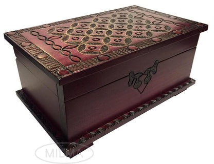 Celtic Secret Puzzle Wooden Box Handmade Linden Wood Keepsake Secret Trick Opening Lock Made in Poland