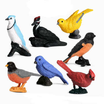 10 Pcs Realistic Bird Animals Figurines Model, Miniature Birds Figure Cake Cupcake Topper, Parakeet, Quetzal, Macaw, Hummingbird, Toucan, Cockatoo
