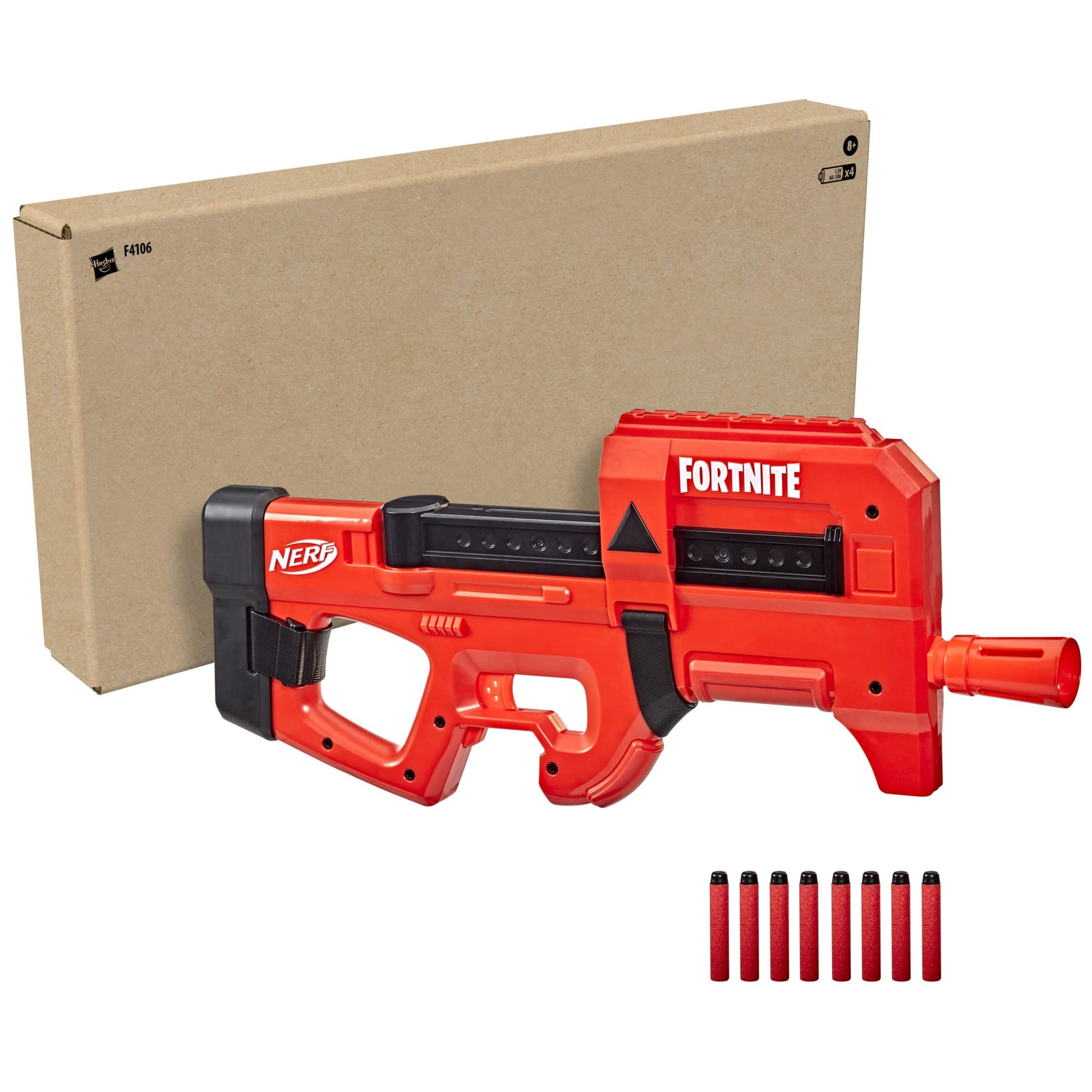 Nerf Fortnite Compact SMG Motorized Blaster, Ultra Red Wrap Design, 8-Dart Internal Clip, 8 Elite Foam Darts, Electric Semi Auto Fortnite Toy Blaster