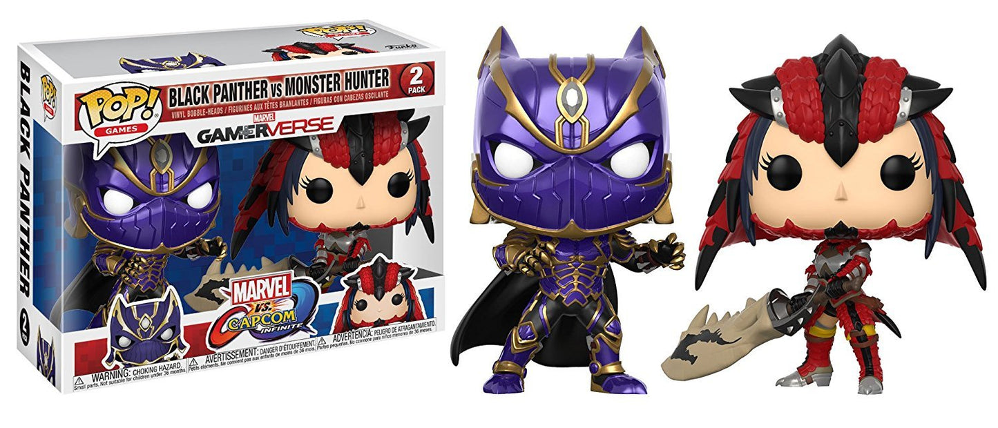 Funko Pop! Games: Marvel Vs Capcom - Black Panther vs Monster Hunter Collectible Figure