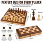 Wooden Chess Set, 11" Folding Travel Chess Board Game for Adults and Kids Portable Classic Chess Board with Solid Wood Pieces & Storage, Beginner
