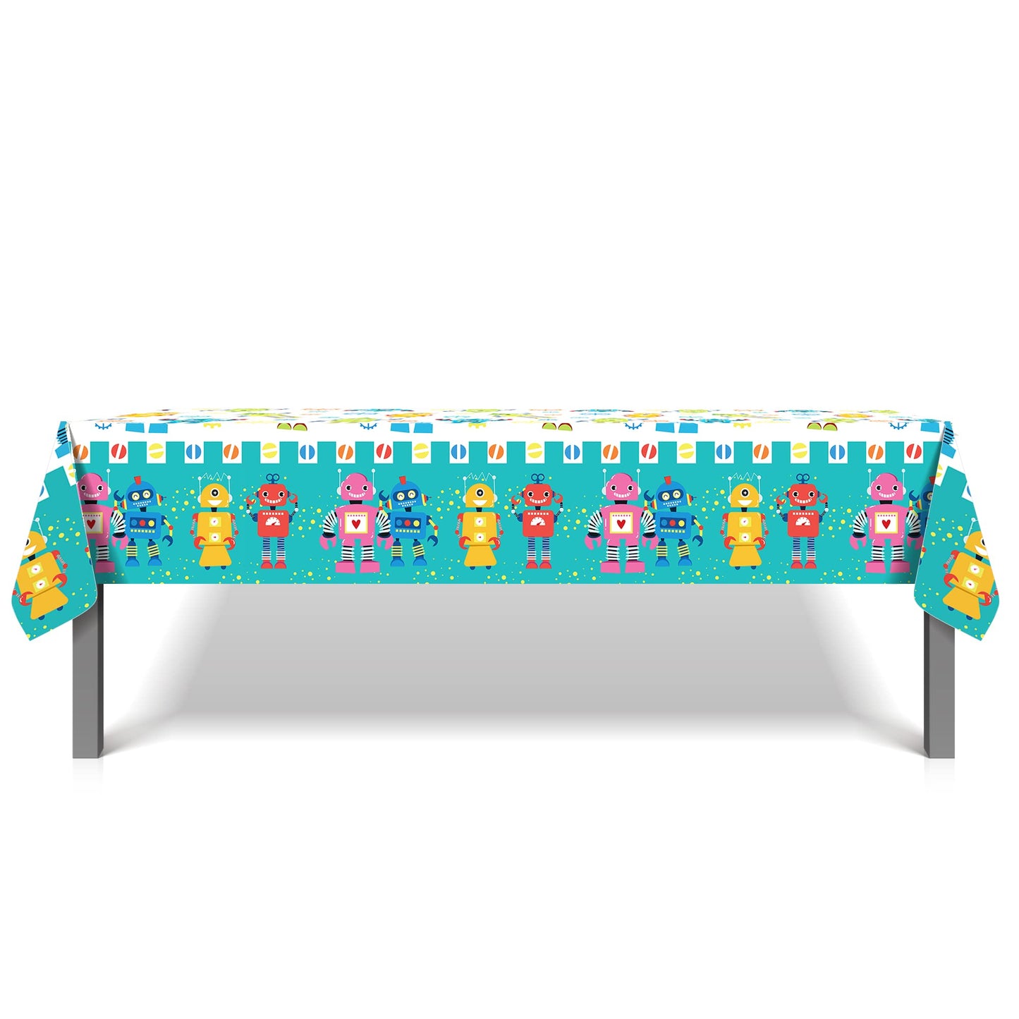 2Pcs Robots Party Plastic Table Covers, Disposable Robot Party Decorations Tablecloth, Disposable Plastic Tablecloths Holiday Parties Tablecloths