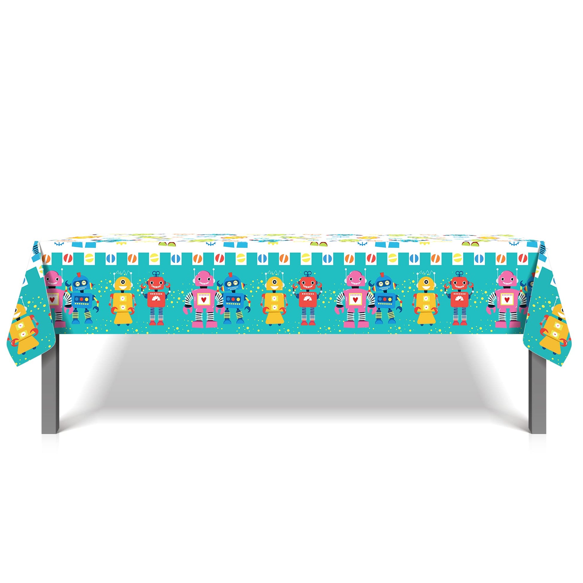 2Pcs Robots Party Plastic Table Covers, Disposable Robot Party Decorations Tablecloth, Disposable Plastic Tablecloths Holiday Parties Tablecloths