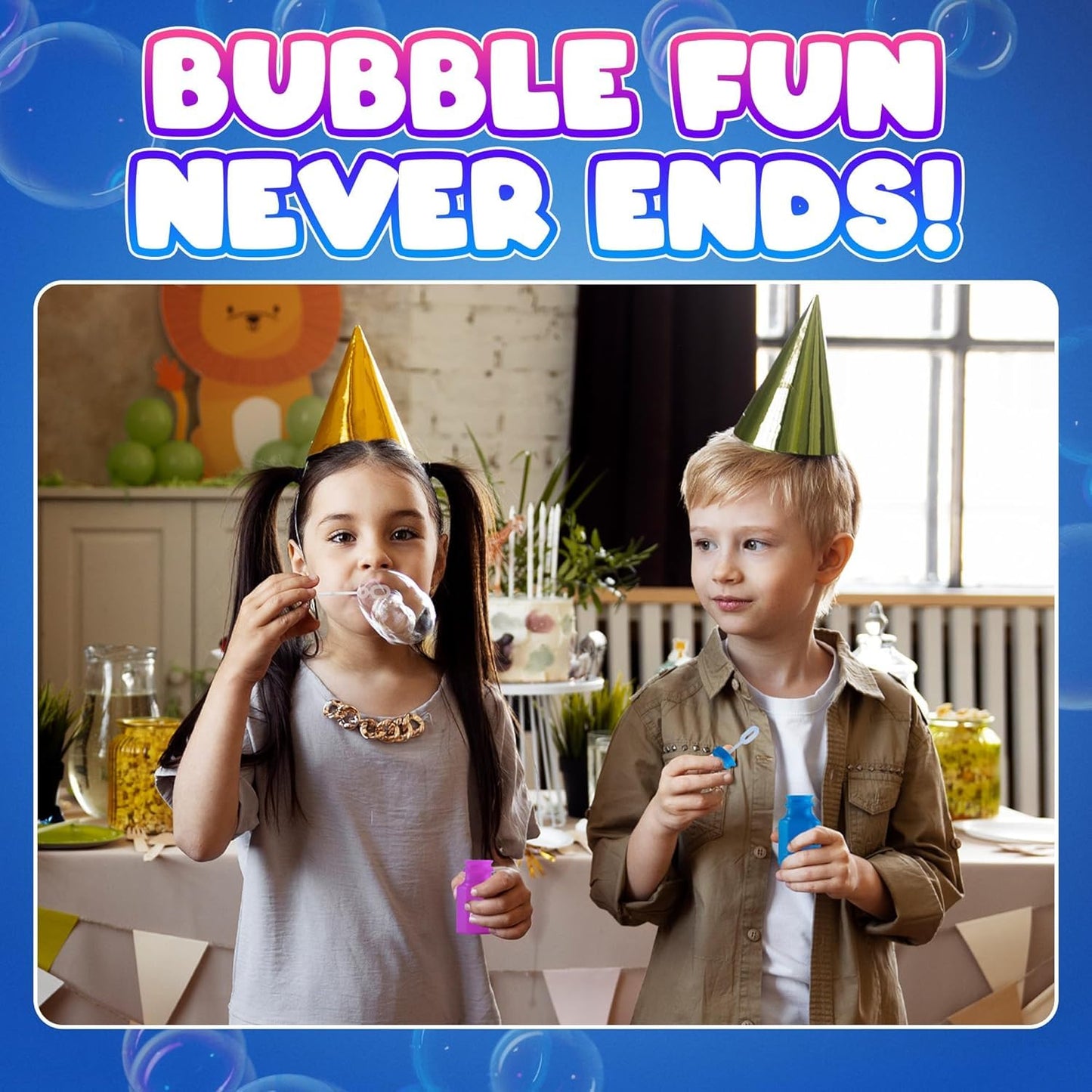 Mini Neon Party Bubbles for Kids - (Pack of 12) Bulk Wands and Bottles for Blowing Bubbles, Birthday Party Favors, Toy Gift, Outdoor Toys, Carnival