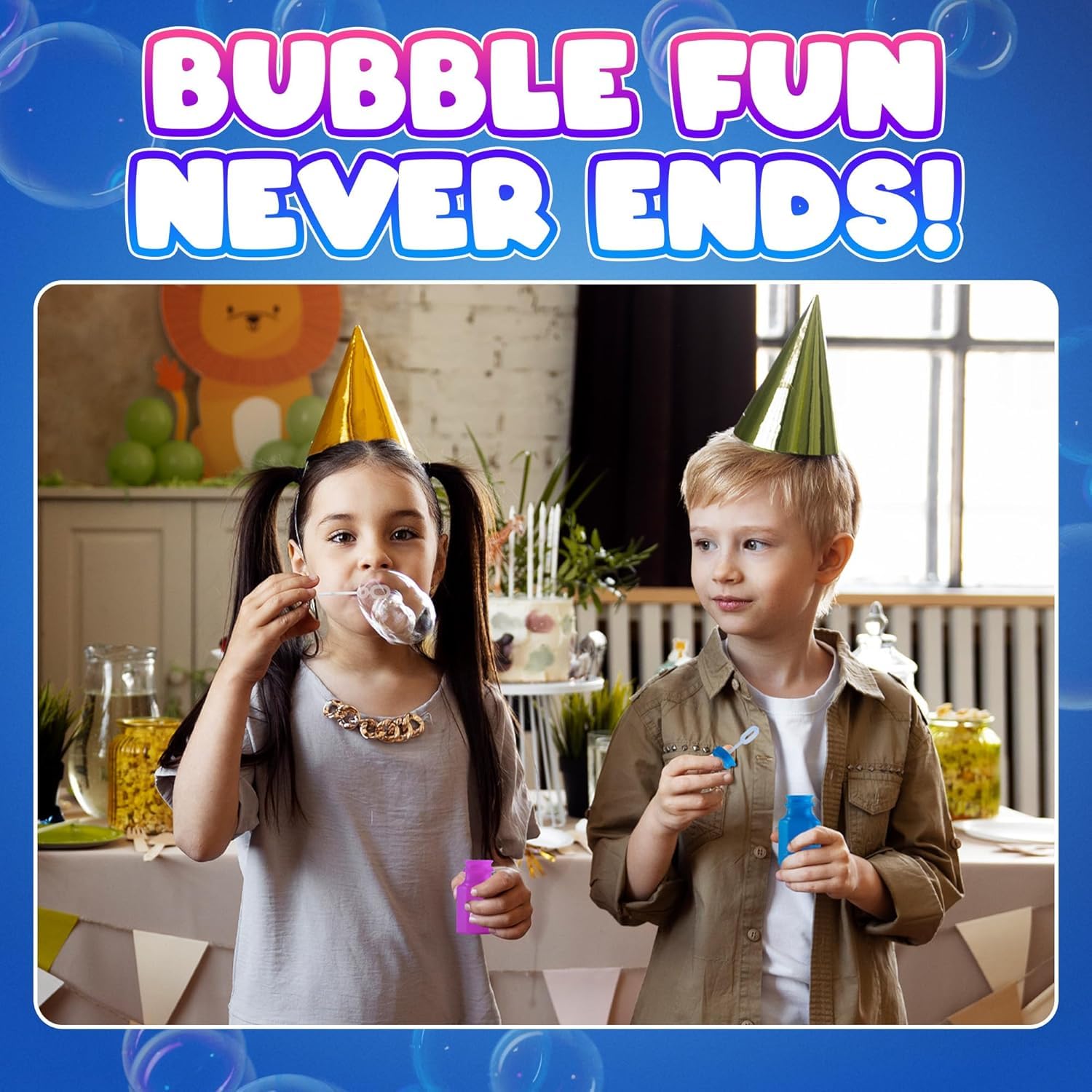 Mini Neon Party Bubbles for Kids - (Pack of 12) Bulk Wands and Bottles for Blowing Bubbles, Birthday Party Favors, Toy Gift, Outdoor Toys, Carnival