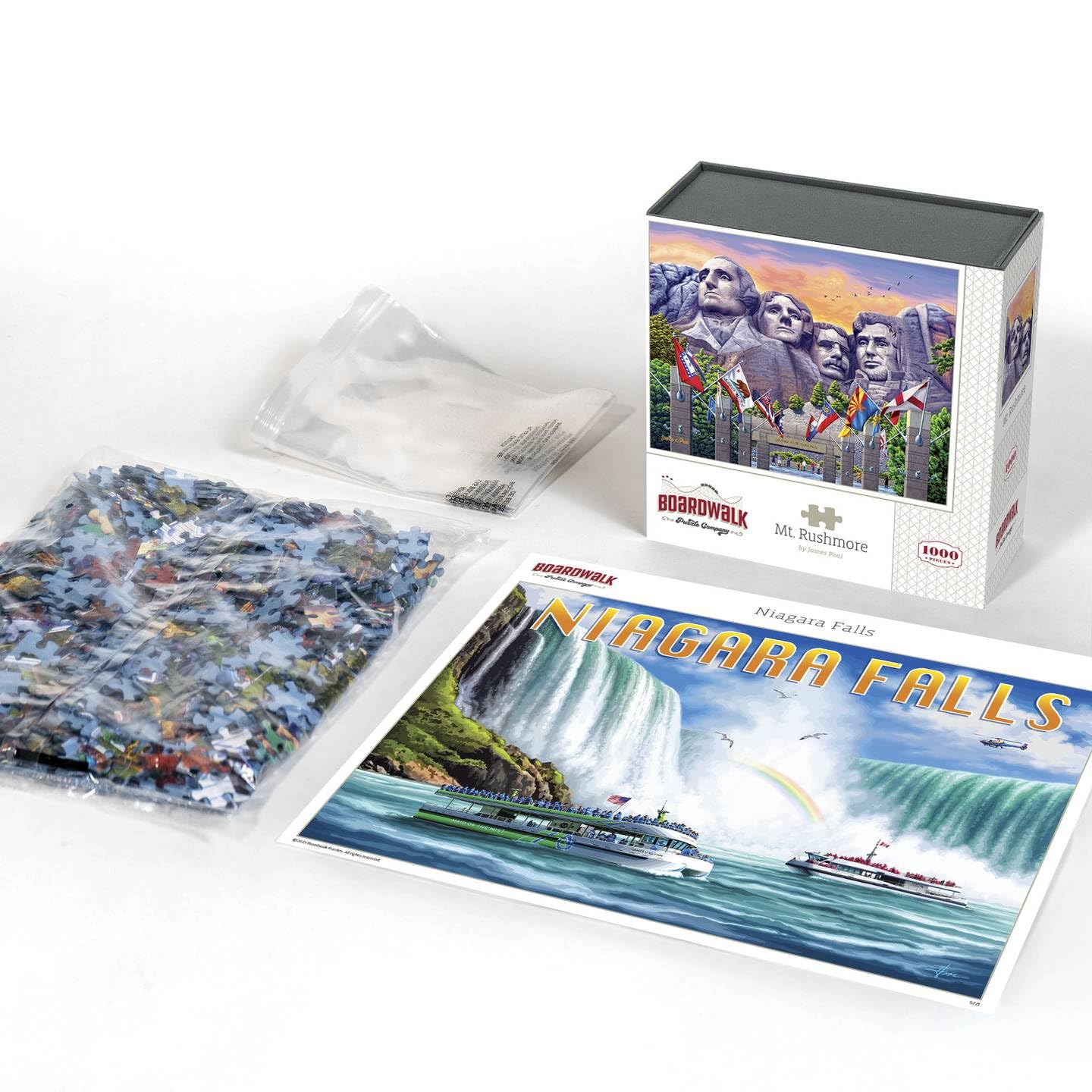 Boardwalk Mt. Rushmore 1000 Piece Jigsaw Puzzle American Landmark Patriotic Puzzles with Premium Box, Gift for Adults and Family 19"x26"