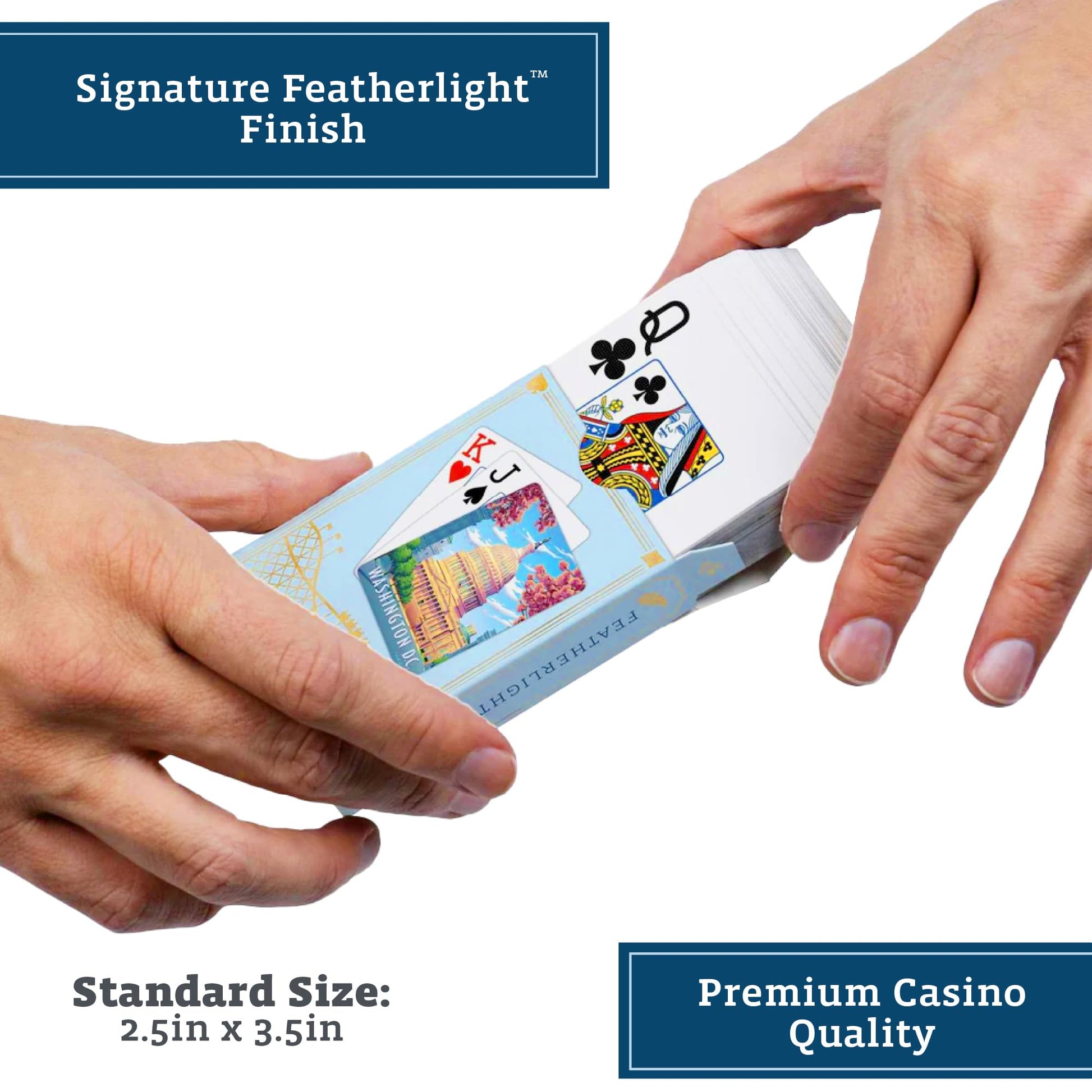Boardwalk Puzzles Washington D.C., Featherlight Unique Playing Cards, Fun Themed Deck for Home and Travel