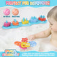 Baby Bath Toys, Mold Free Silcone Shape Sorting & Stacking Bath Toy Set with 20 Textured Floating Pieces, No Hole Design, Silicone Color & Shape