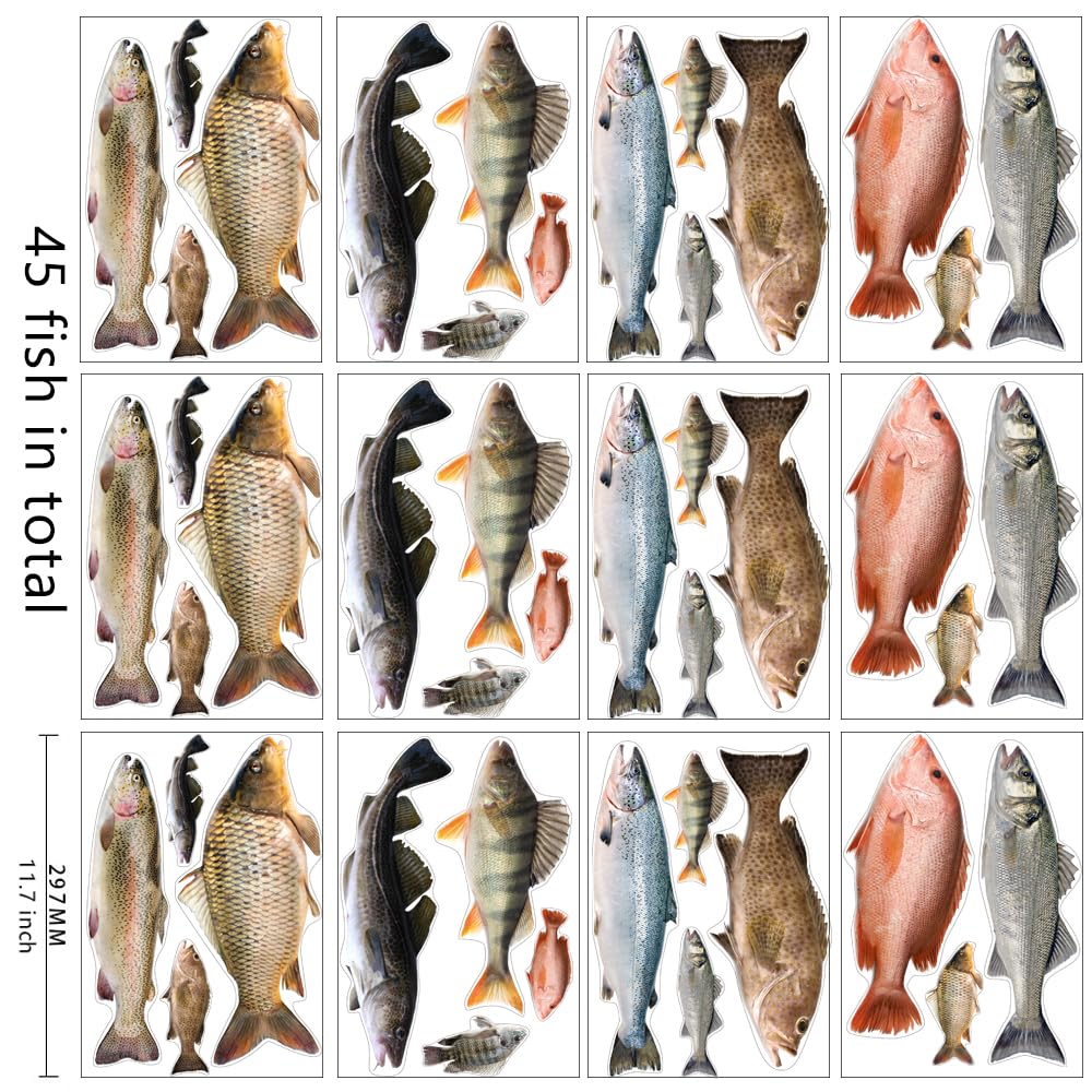 Simulated Natural Fish Stickers Suit