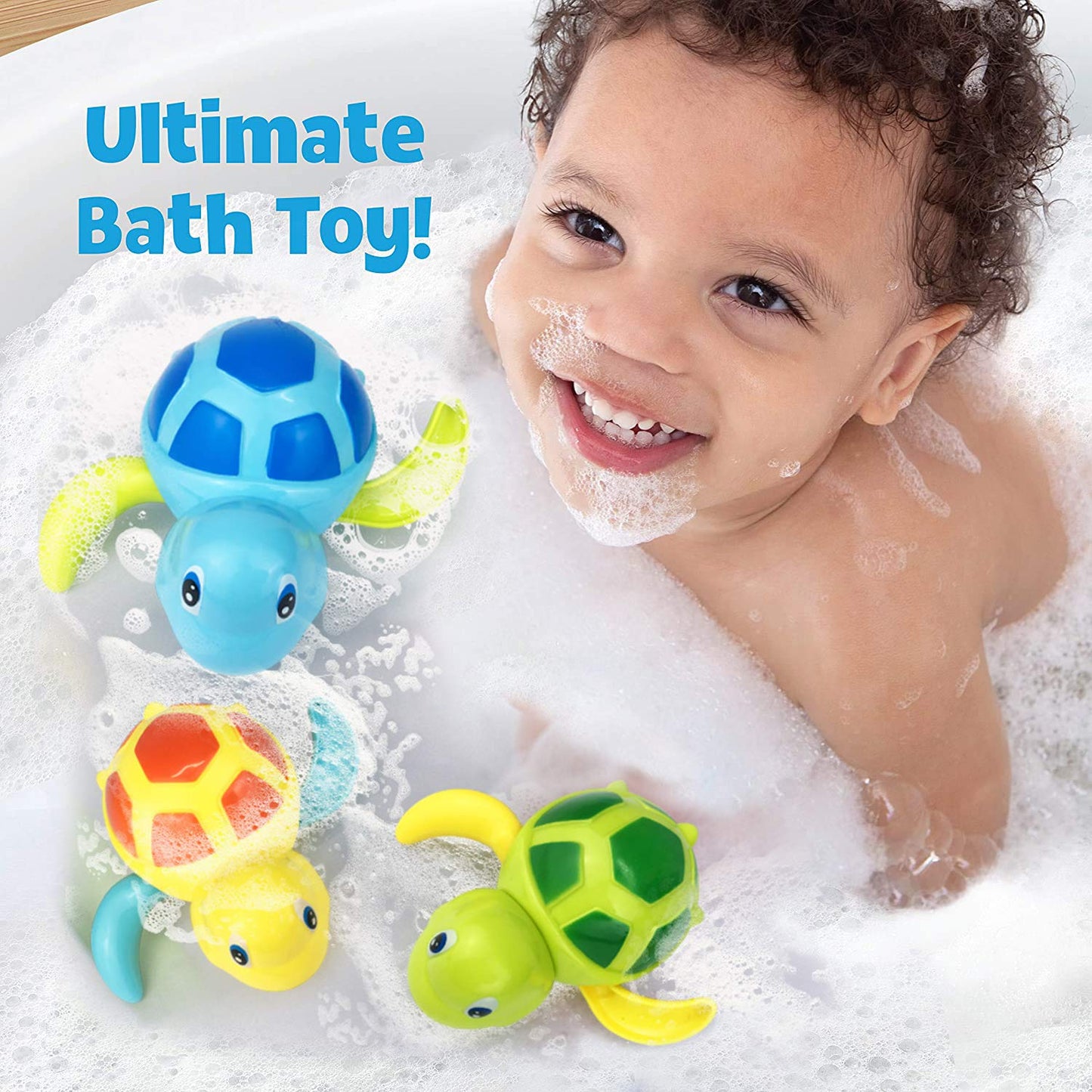 Bath Toys for Toddlers 1 2 3 4 5 Years Old,Pool Toys for Kids,Baby Funny Wind Up Swimming Turtle Bath Toy,Cute Floating Bathtub Water Toys,Gift