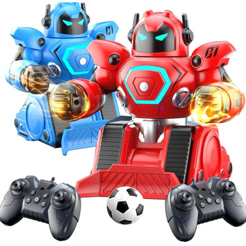 OBEST Remote Control Fighting Robots Set of 2, RC Ejecting Battle Robot with Sound & Light, Fun Electronic Battle Bots Soccer Games Toys, Christmas