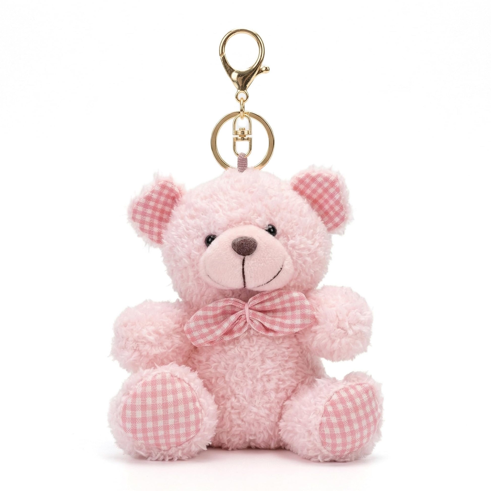 YUKOUQIAN Bear Stuffed Animals Mini Plush Toy Keychain Small Plushies for Kids Girls Boys 4.9 Inch (Keychain Bear Pink)