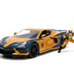 Jada Toys Marvel Wolverine X-Men 1:24 2020 Chevy Corvette Die-Cast Car with 2.75" Wolverine Figure