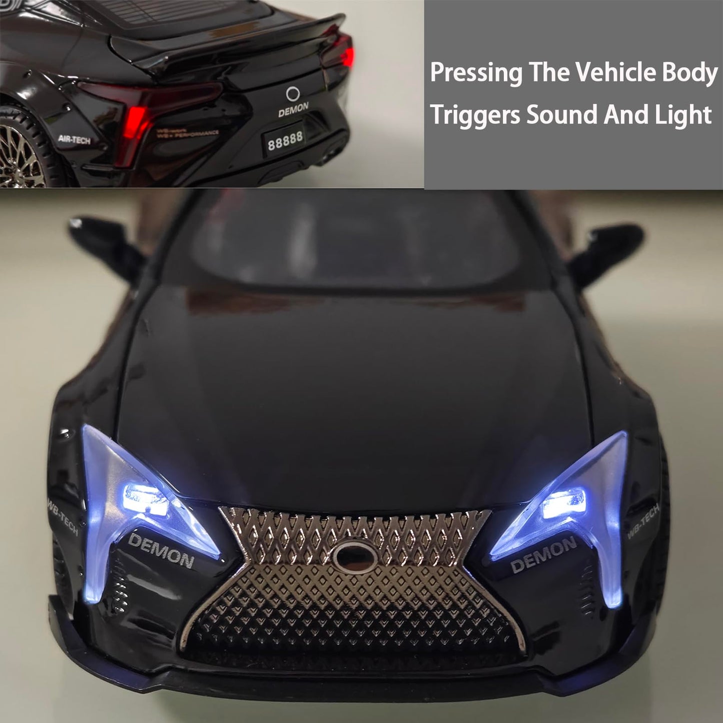ERBADIHAGO Toy Cars Sport Car 1:32 Diecast Collect Car Toy with Light and Sound Diecast Metal Collectible Model Cars for 3+ Year Old Boys Pull Back
