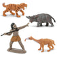 Safari Ltd. Prehistoric Life TOOB - 12 Figurines: Caveman, Cavewoman, Volcano, Mammoth, Doedicurus, Smilodon, Sloth, Dinosaurs - Educational Toy
