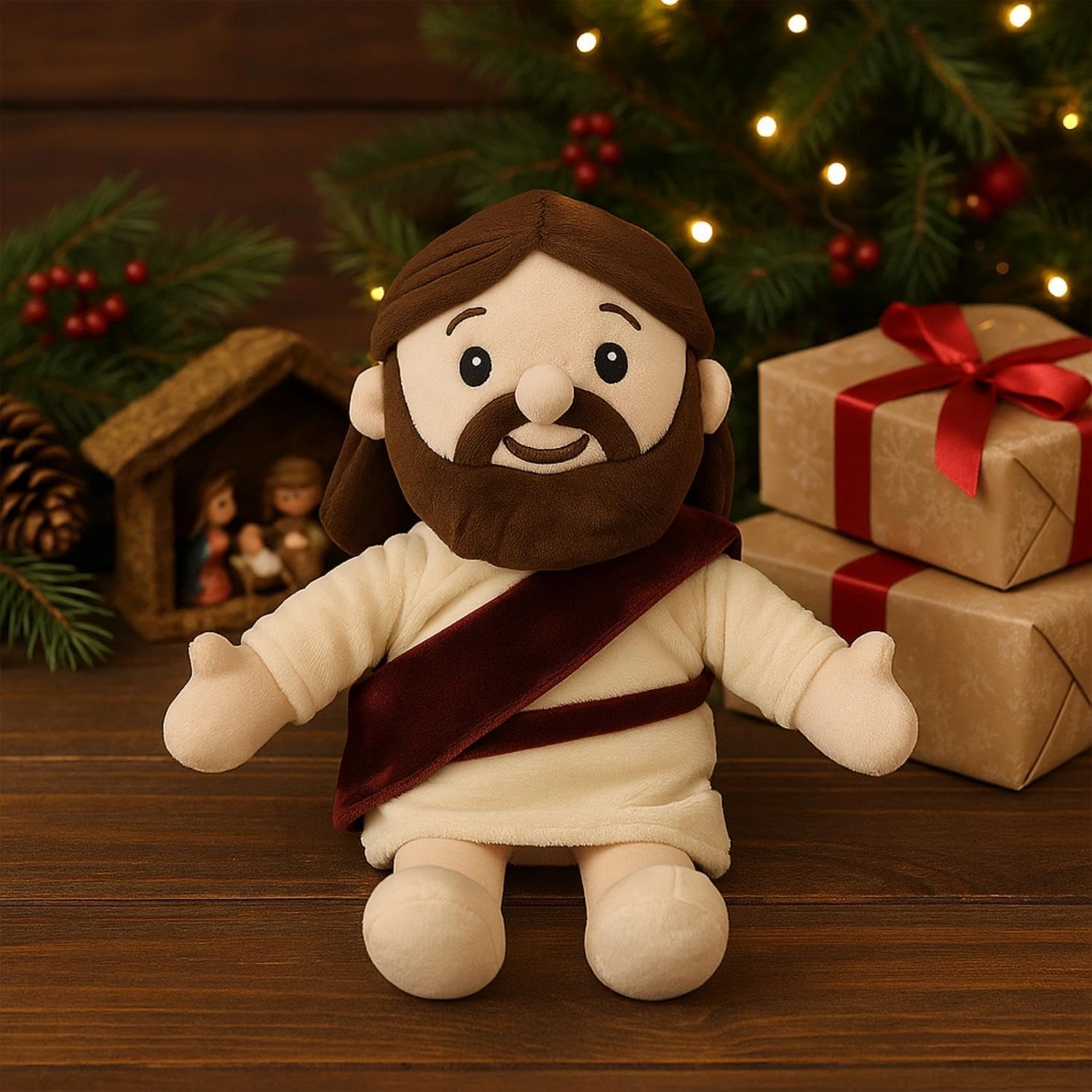 SAIONJI Jesus Plush Doll, 12.6 x 10.2 Inch Soft Christian Stuffed Figure