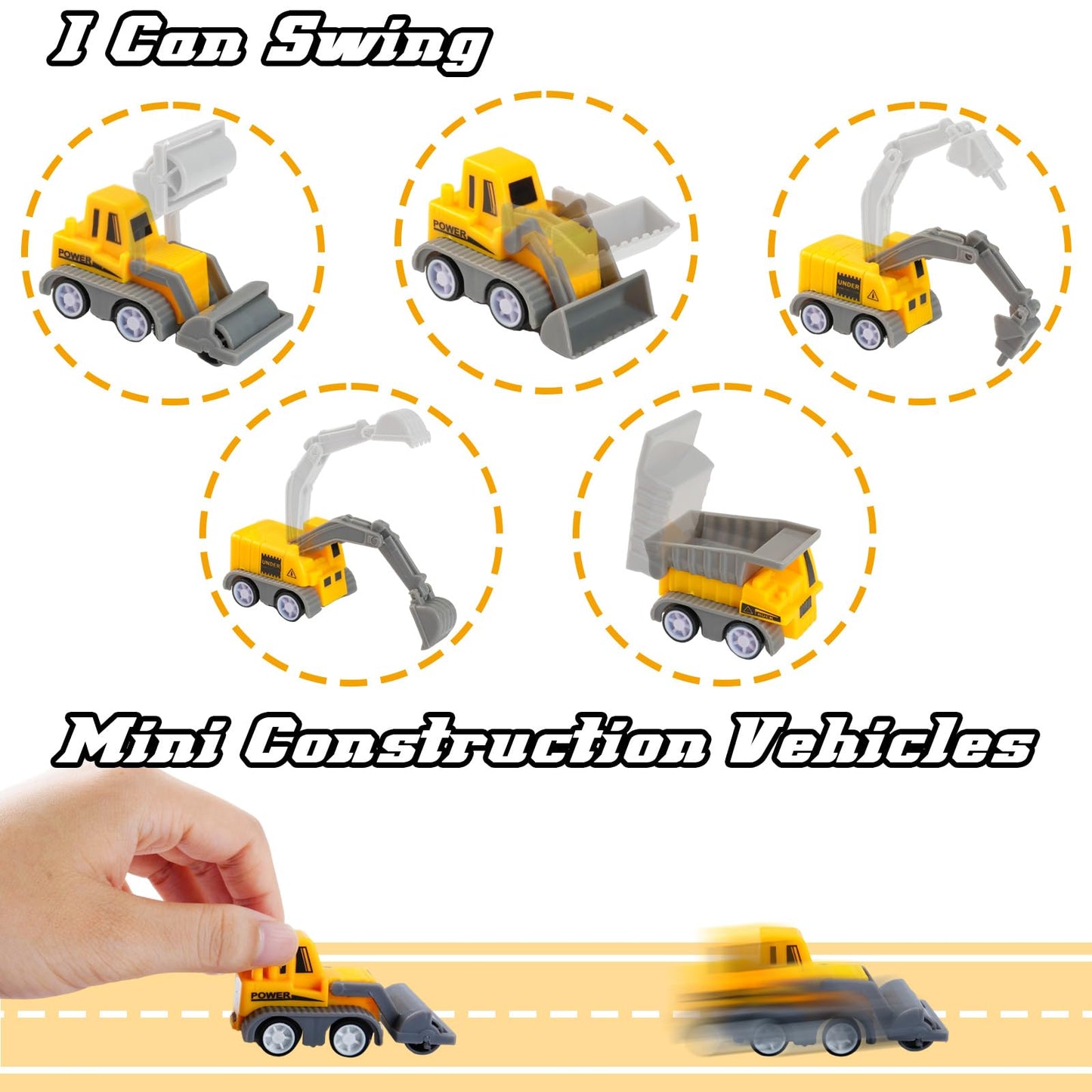 Sand Construction Kit - Play Sand Art Kit with 7 Construction Truck, 2lbs Magic Sand, Castle Molds, Crane, Worker Figures and Road Signs, Construction