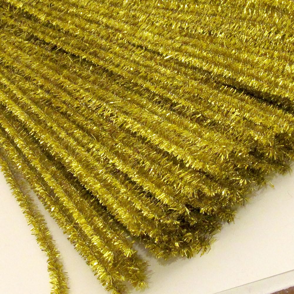 The Crafts Outlet Chenille Sparkly Stems, Pipe Cleaner, 20-in (50-cm), 10-pc, Mixed Pack