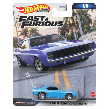 Hot Wheels 2023 Fast Mattel 2023 Fast & Furious Premium Die?Cast Car Set of 5, Iconic Movie Models, 1:64 Scale, HNW46-956B, Ages 3+