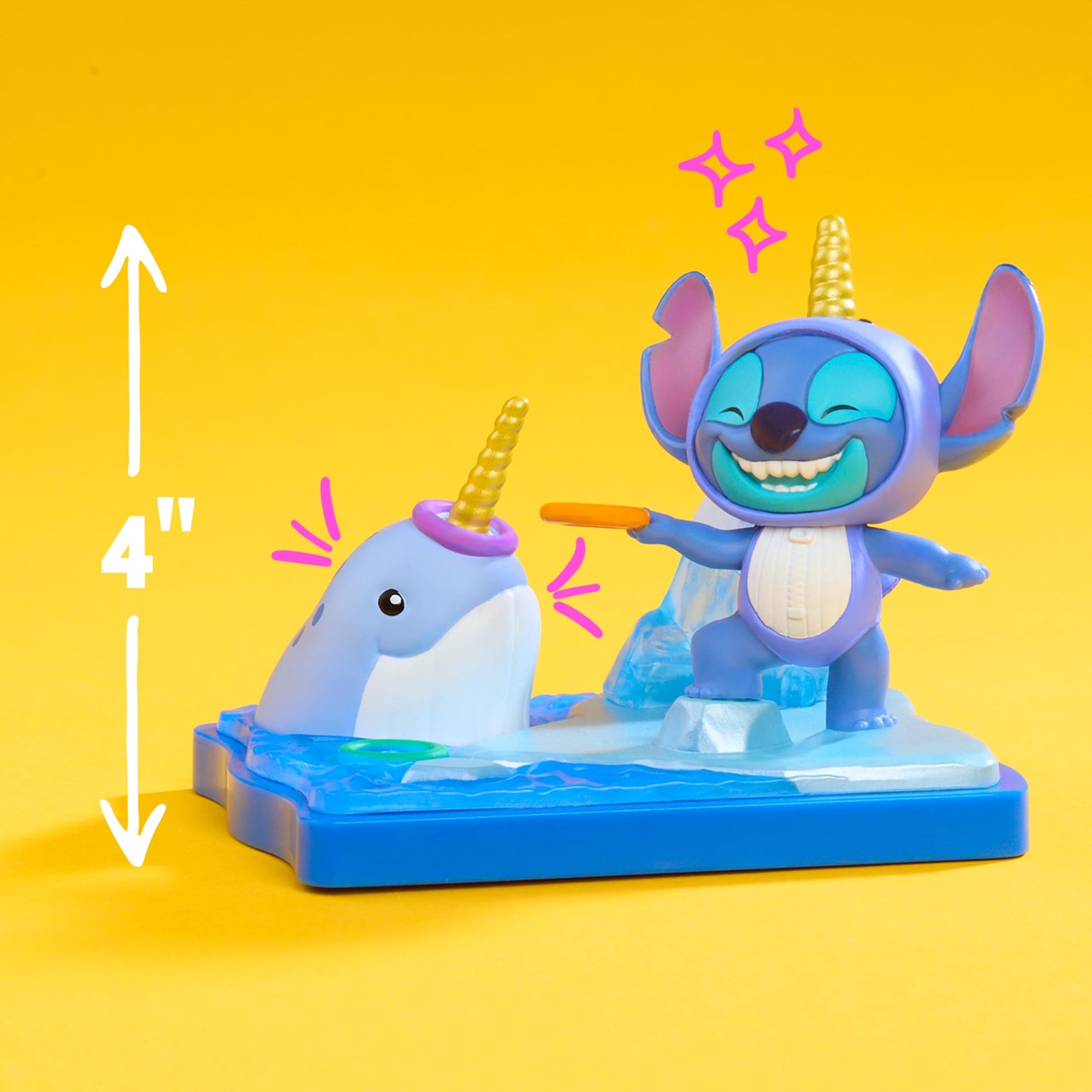 HAPPY HAUL Disney Stitch Goes Wild Scene Setters, Surprise Collectible Toy Figure in Blind Box with Scenic Base and Accessories, 3 Inches Tall