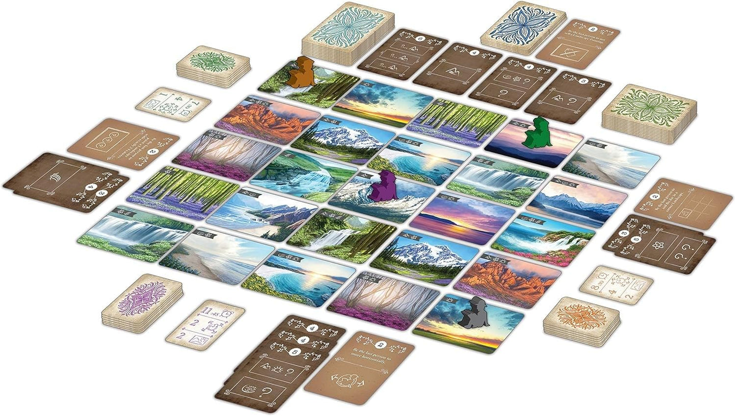 Sunset Over Water Card Game - A Picturesque Game of Painting Landscapes and Exploring Nature by Pencil First Games for 1-4 Players