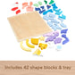 Fisher-Price Wood Preschool Toy Space Blocks Jigsaw Puzzle, 42 Wooden Pieces for Stacking & Sorting Play Kids Ages 3+ Years