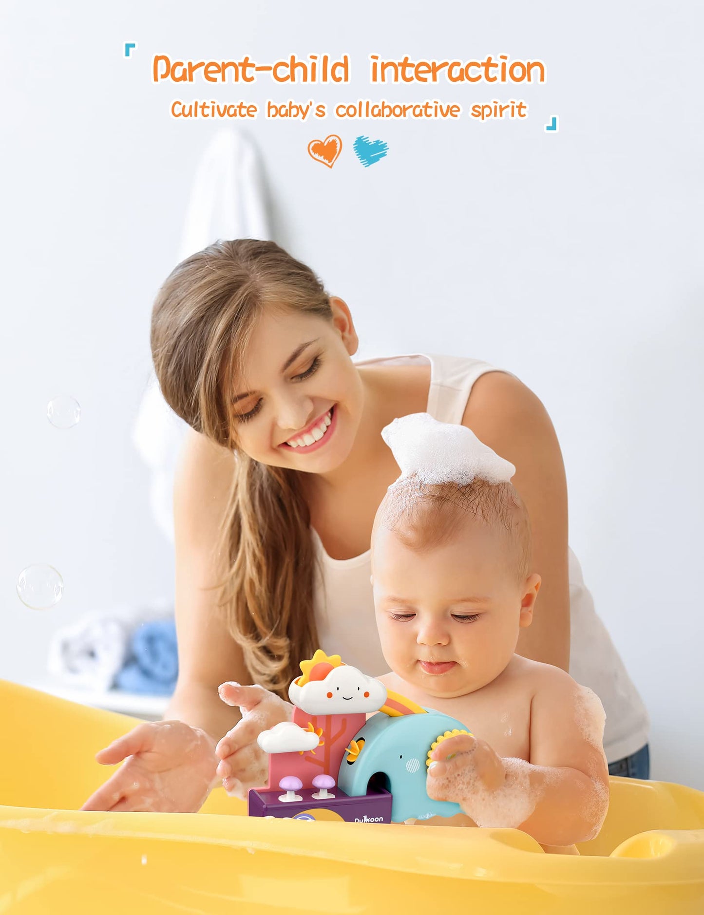 TI-TOO Baby Bath Toys, Fun Simple Physics Educational Bathtub Water Toy, Bath Time Fun Splash Toys for 1, 2, 3+ Year Old Boys Girls Toddlers, Safe
