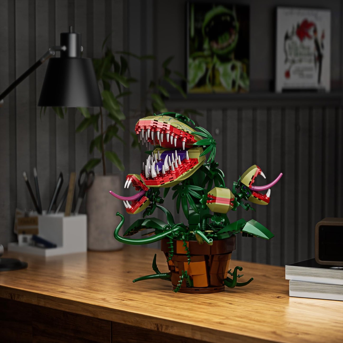 Audrey II 2 Piranha Plants Botanicals Building Blocks Set Compatible with Lego, Horrors Toy Kit Flowers Shop Decor and Gift for TV Film Fans Families