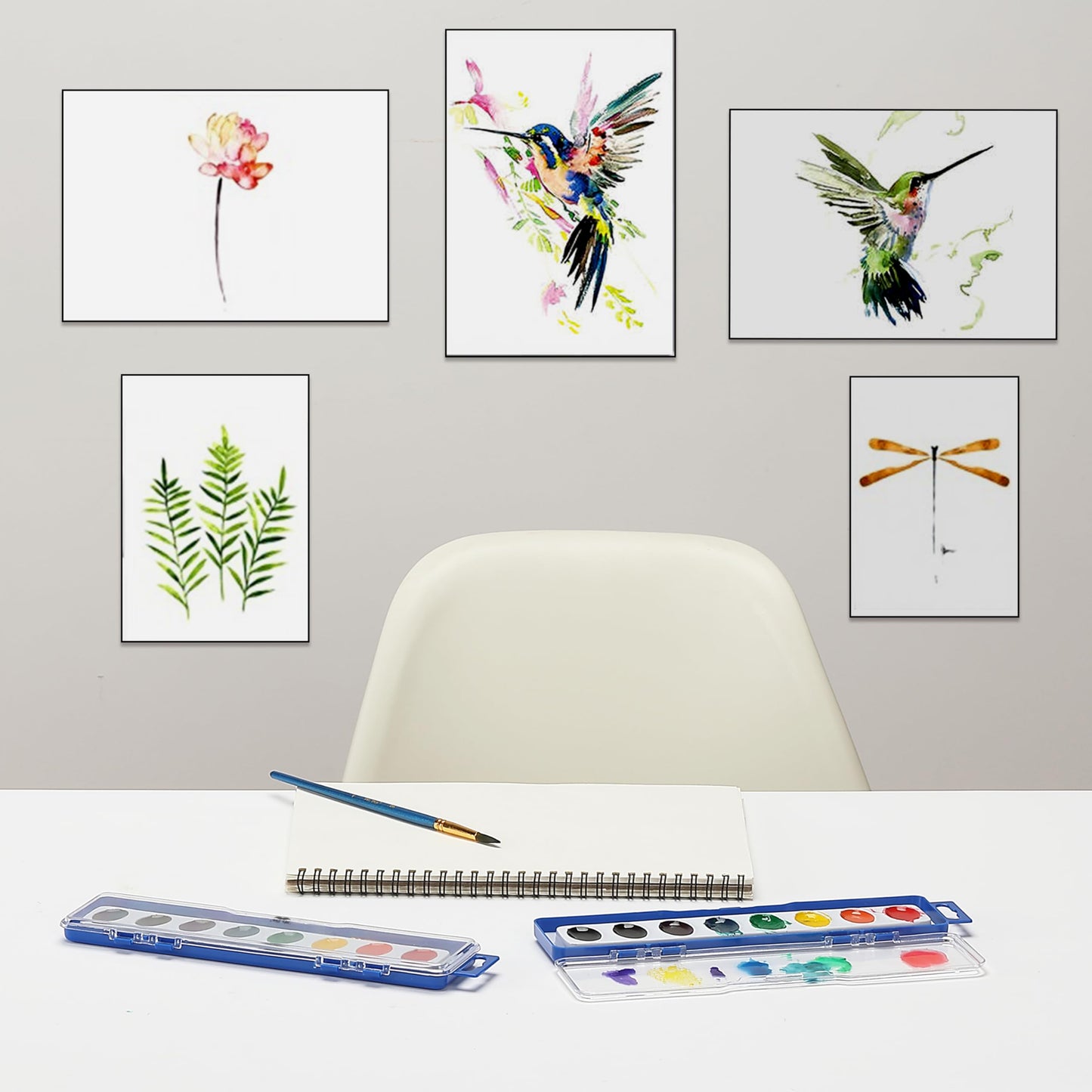 Mr. Pen- Washable Watercolors, 2 Pack, 8 Colors with Paint Brush