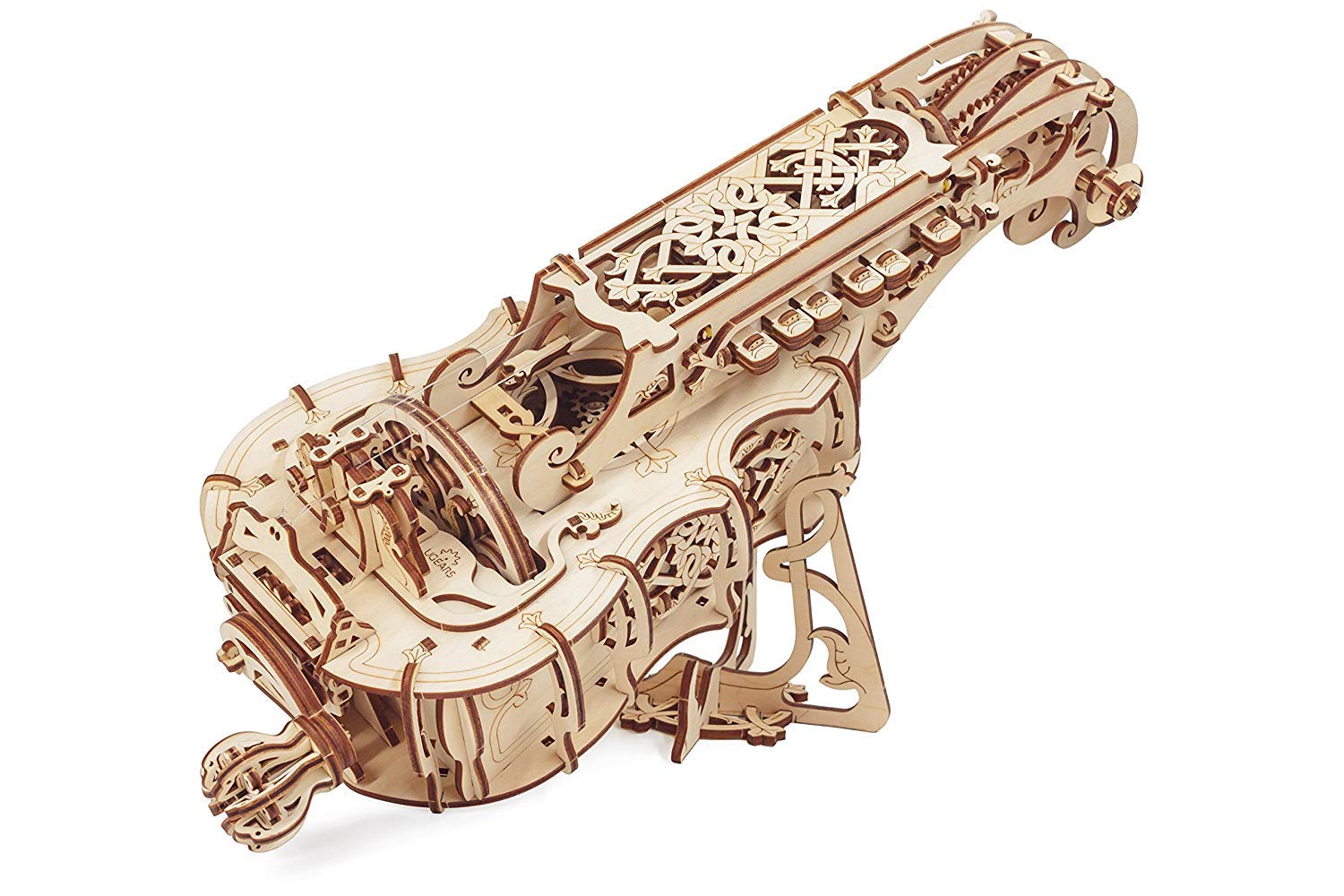 UGEARS Hurdy-Gurdy Musical Instrument 3D Wooden Puzzles for Adults - Wooden Model Kits for Adults Medieval Hurdy Gurdy Instruments Folk Instruments