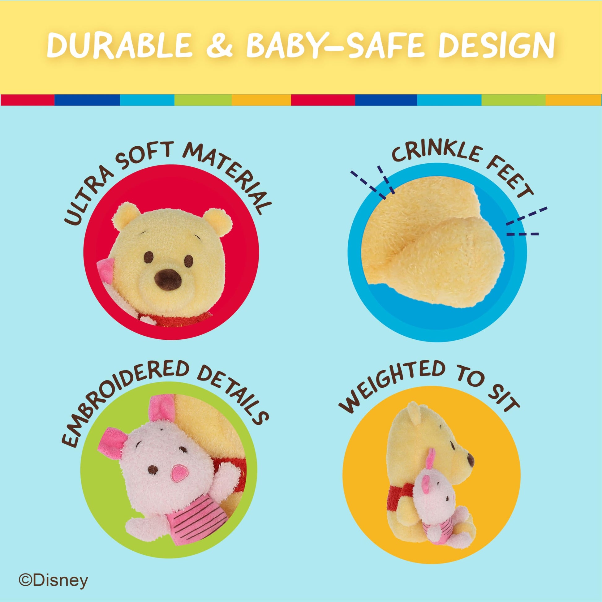 Kids Preferred Disney Baby Winnie the Pooh Plush with Little Piglet CUTEEZE Collectible Plush Stuffed Animal