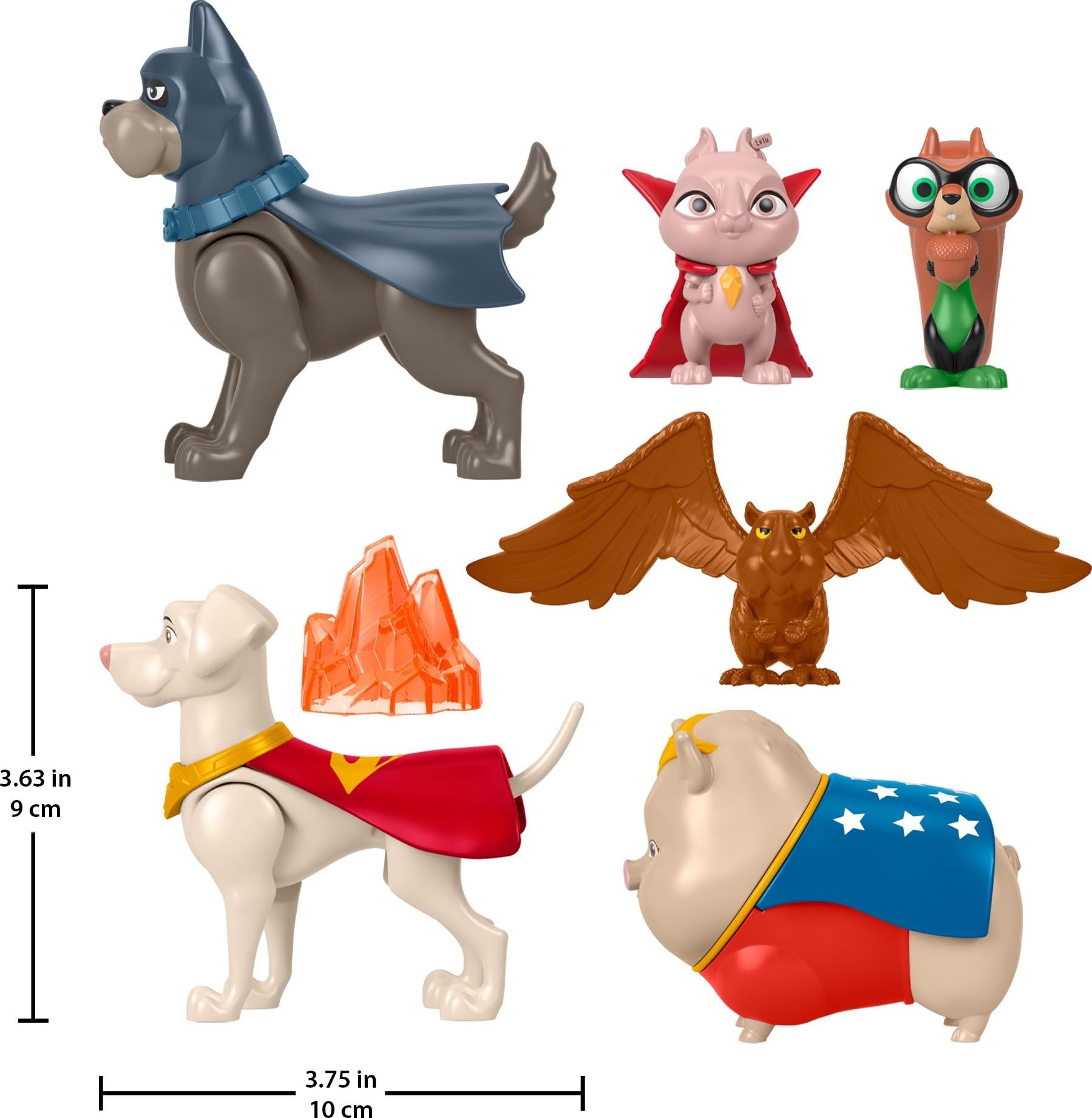 Fisher-Price DC League of Super-Pets Preschool Toys Figure Multipack, Krypto Ace PB Chip Pigasus & Lulu for Pretend Play Kids Ages 3+ Years