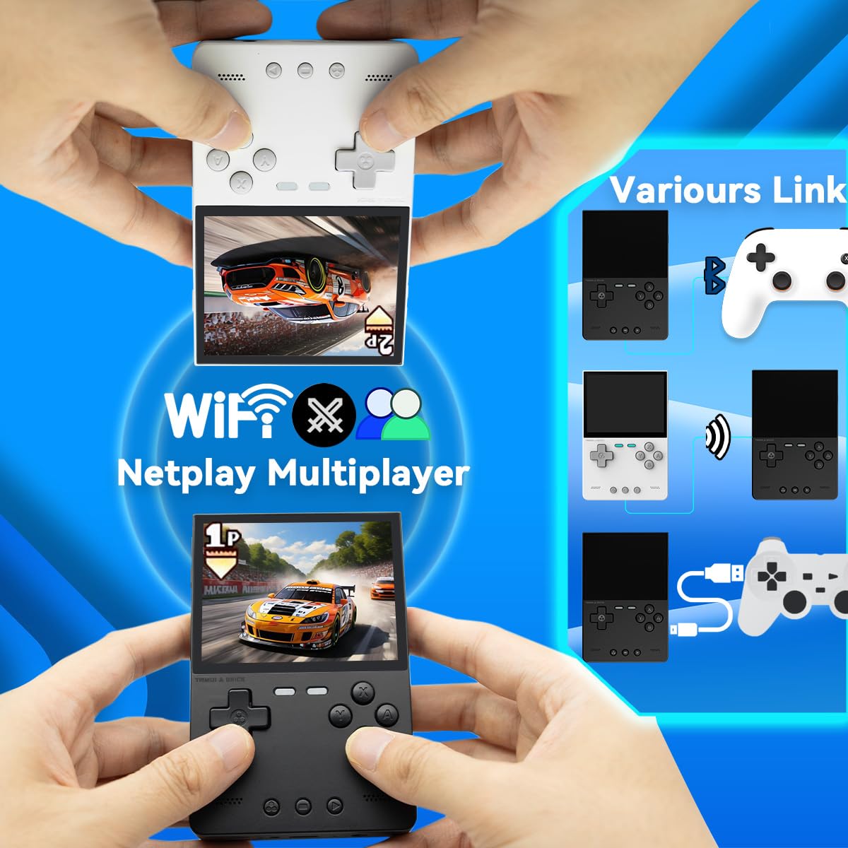 FINGEREVO Trimui Brick Handheld Game Console 3.2-inch 1024 * 768 IPS Screen 3000mAh Trimui-brick Opensource System with Portable Case and Screen