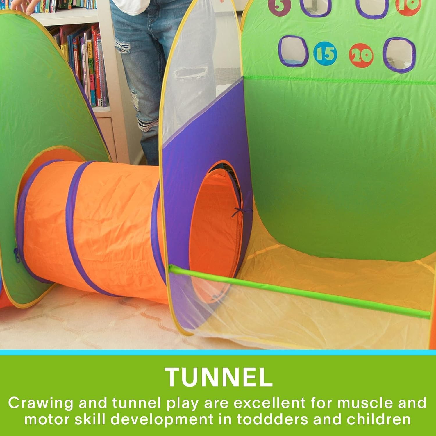 Alvantor® Kids Tent Play Tent Fun Toss It Game Zone 3-in-1 Pop Up Play Tunnel Indoor Outdoor Great Game & Toy Gift for Children (Include 4 Balls)