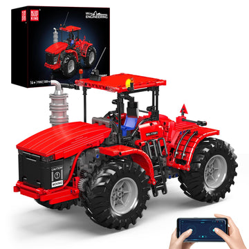 Mould King 17082 Tractor Building Blocks Set, RC High-Tech Tractor Toy, Realistic Engineering Toy with Motorized Functions, Creative Gift Collectors