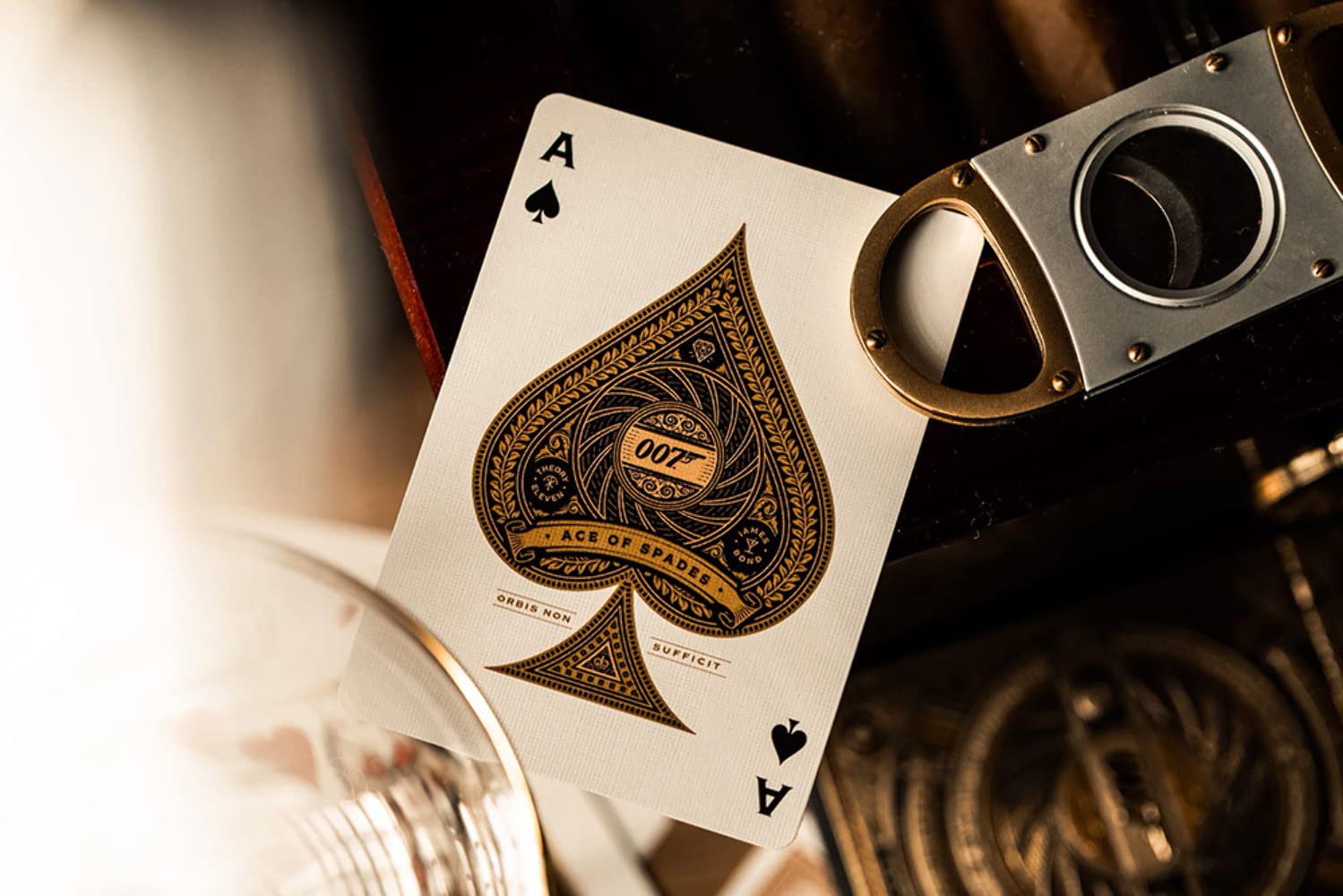 theory11 James Bond 007 Playing Cards - Gold Foil Spy Movie Poker Deck with Custom Aces, Jokers & Court Art for Magic, Cardistry, Game Night, Gifts