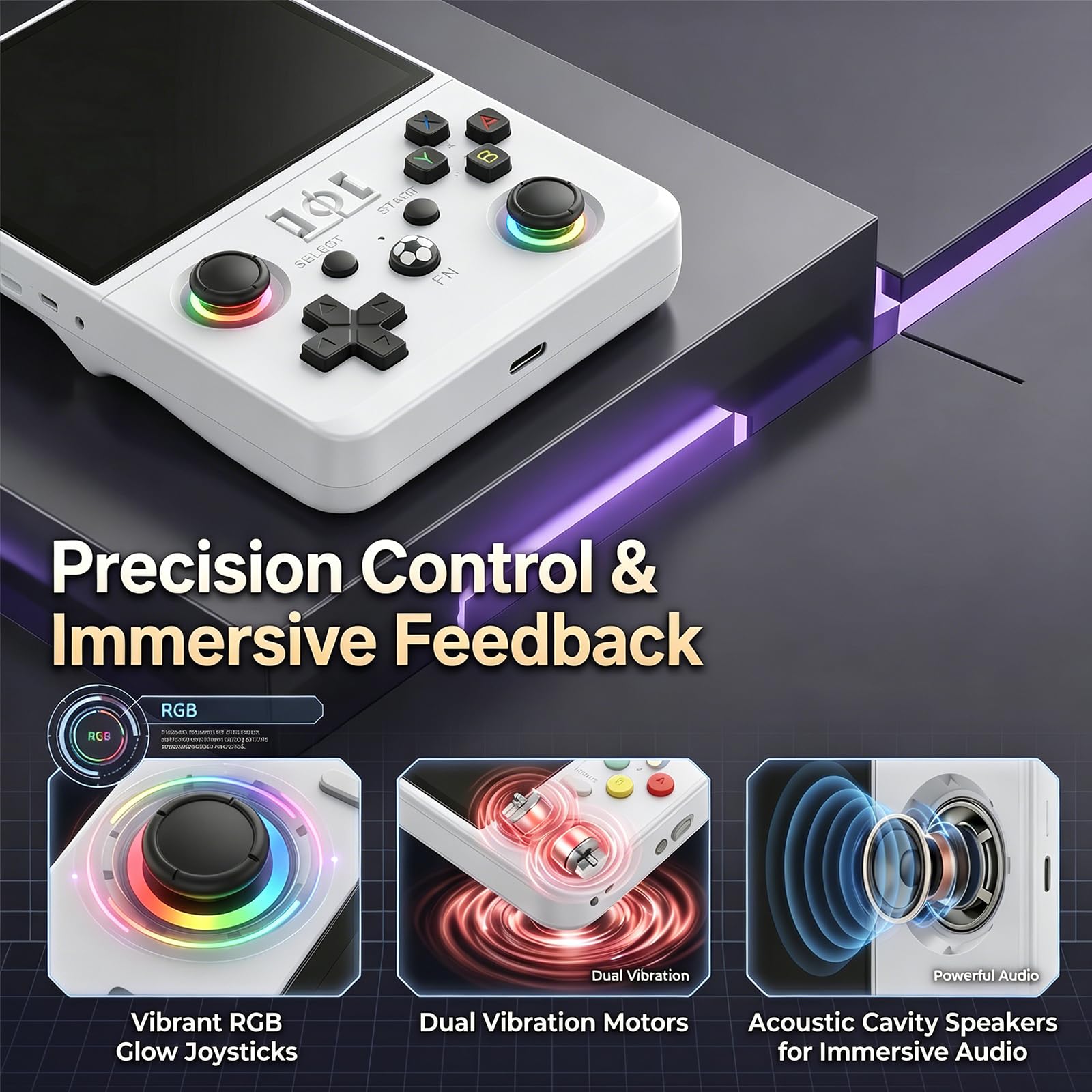 FHYRGF[22000 in 1 R36 MAX ? Handheld Game Console 4.5 inch IPS Screen Linux System with 3.5mm Wired Headphones Retro Console 4000mAh Portable Pocket