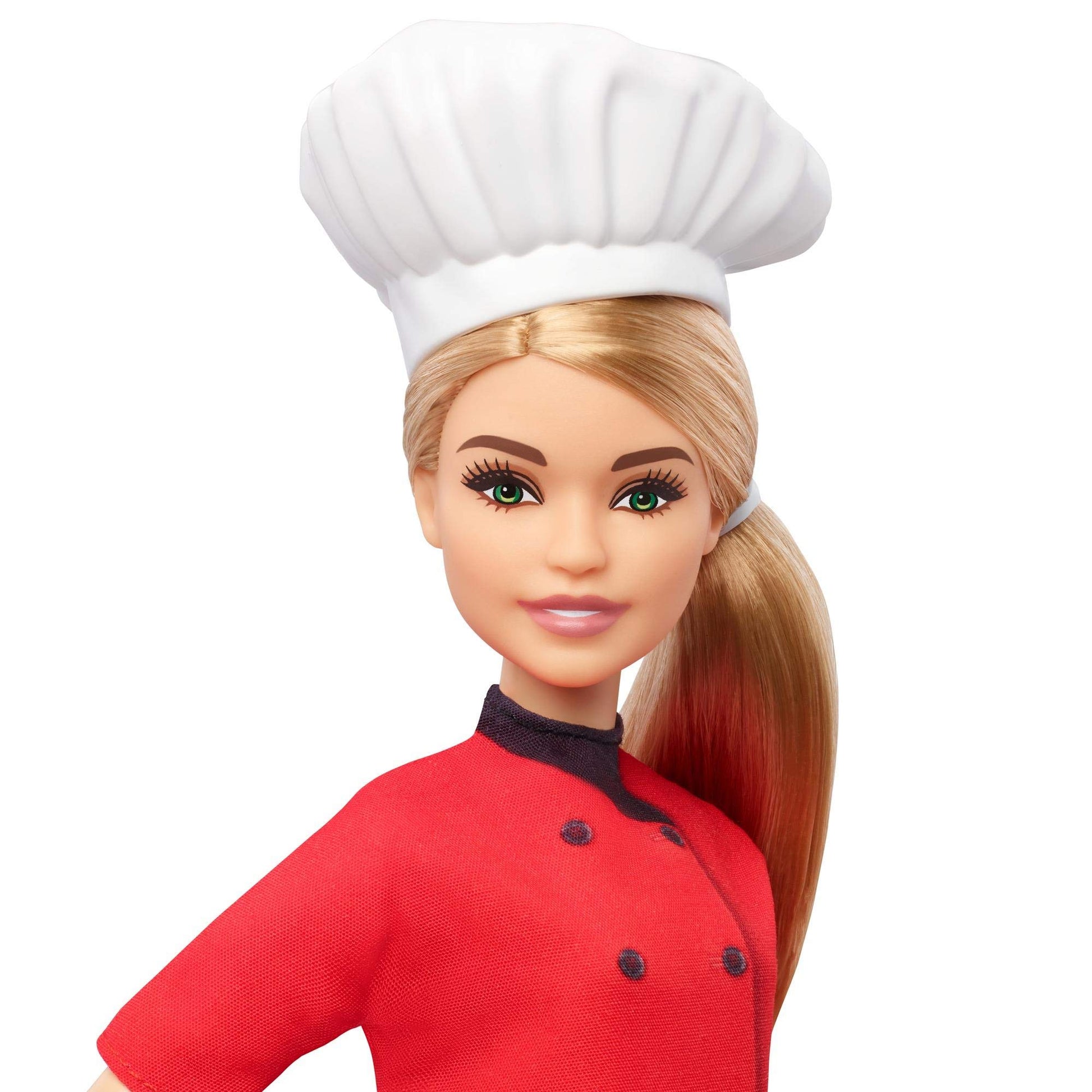 Barbie Chef Doll, Petite, Dressed in Chef-Inspired Coat with Frying Pan, Chef's Hat and Blonde Hair, Gift for 3 to 7 Year Olds
