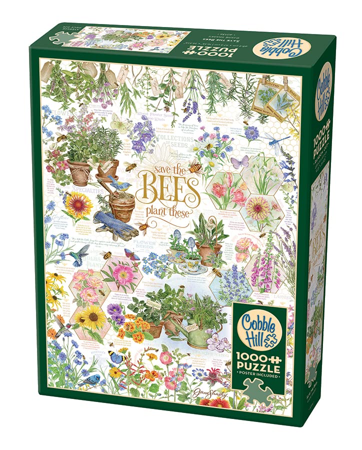 Cobble Hill 1000 Piece Puzzle - Save the Bees - Sample Poster Included