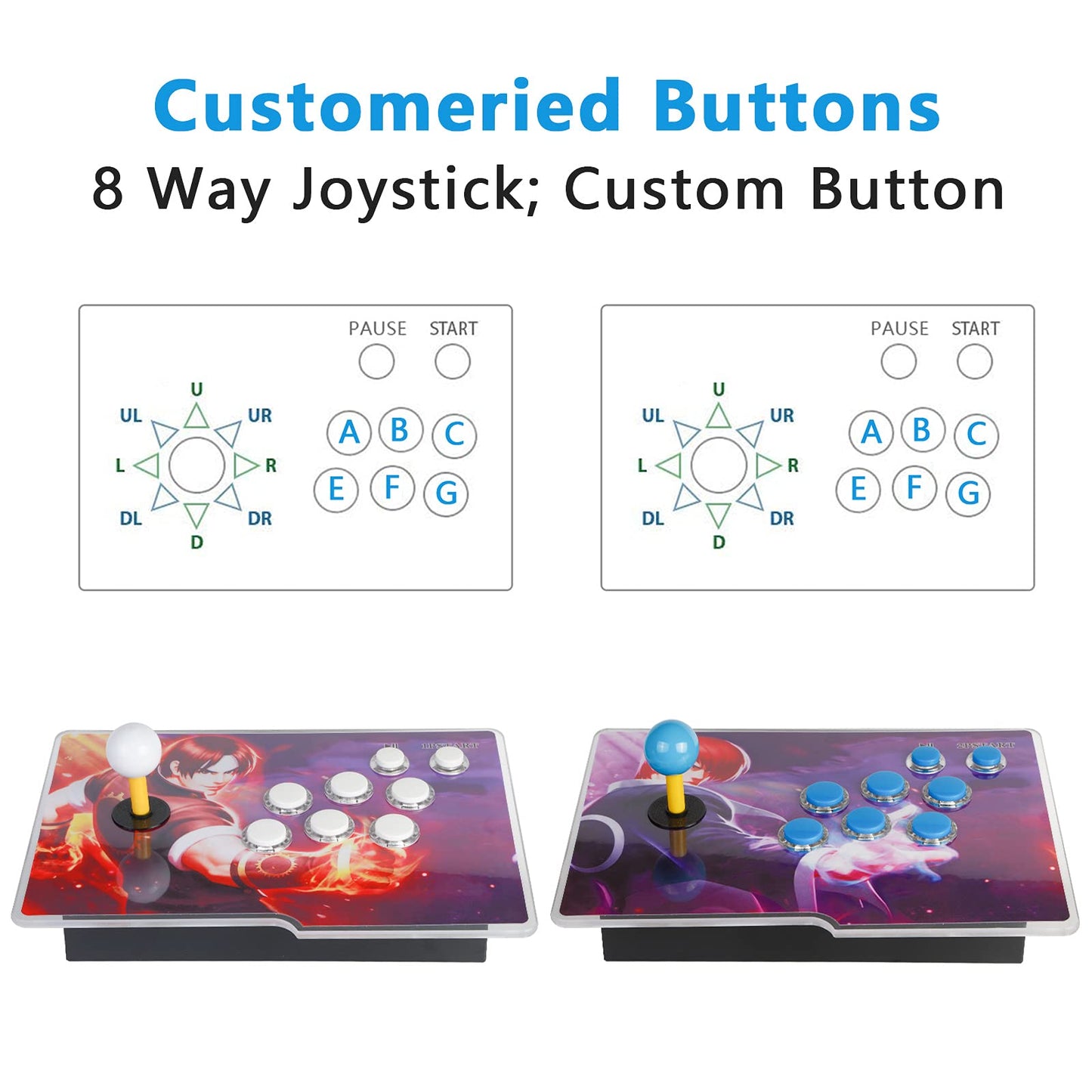 FVBADE [50000 in 1] Pandora Ultra Pandora Box Arcade Game Console for PC & Projector & TV ,3D Games 1-4 Players Double Joystick Favorite List Game