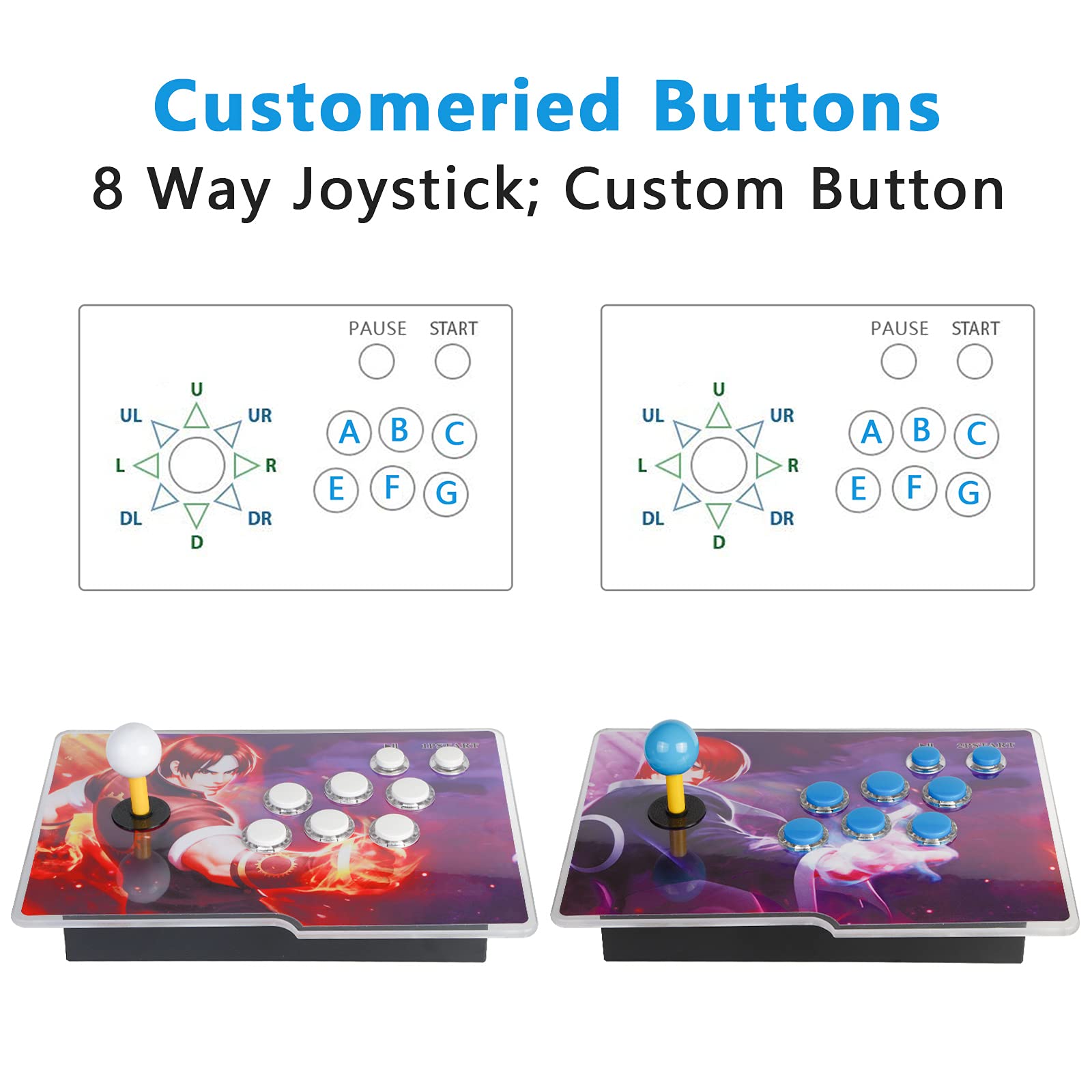 FVBADE [50000 in 1] Pandora Ultra Pandora Box Arcade Game Console for PC & Projector & TV ,3D Games 1-4 Players Double Joystick Favorite List Game
