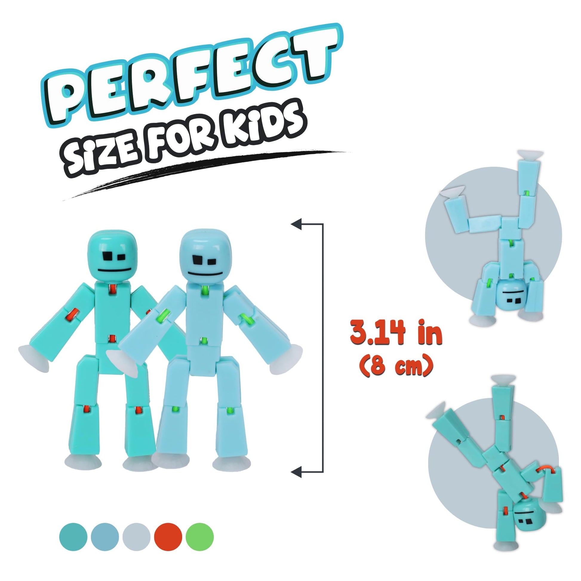 Zing Stikbot 8 Pack - Pastel Special : Collectable Figures, Create Stop Motion Animation, for Ages 4 and Up