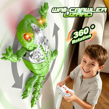DOLGZIS 2026 Wall Crawler Gecko, Rechargeable Remote Control Robot Kids Toys, Gecko Wall Climbing Toy for Kids, Birthday, Easter, Christmas & Festival