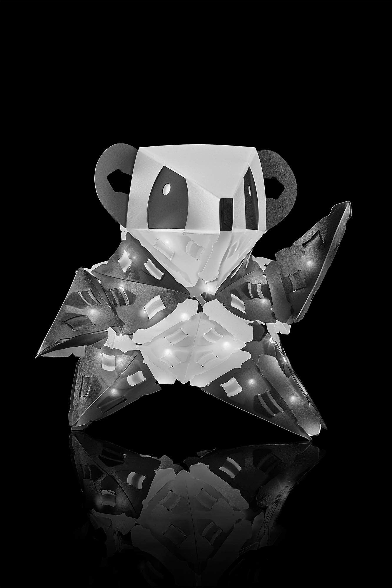 Creatto Glowing Panda & Monochrome Crew Light-Up 3D Puzzle Kit | Includes Creatto Puzzle Pieces to Make Your Own Illuminated Craft Creations | DIY