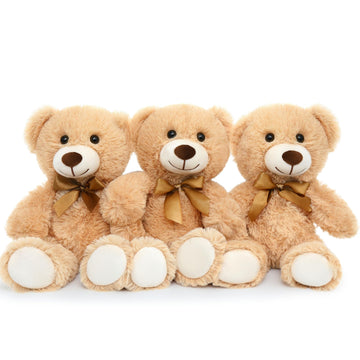 Tezituor 3 Pack Teddy Bears in Bulk 14 inch Stuffed Animals Set for Kids Small Stuffed Bears Bulk Teddy Bear for Wholesale, Baby Shower Decorations