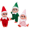 JOYIN Christmas 3PCS Tiny Elf Doll Christmas with 1 red,1 Green and 1 Pink elf Doll,Holiday Decoration Accessories Tiny Gift for Girls Boys Kids