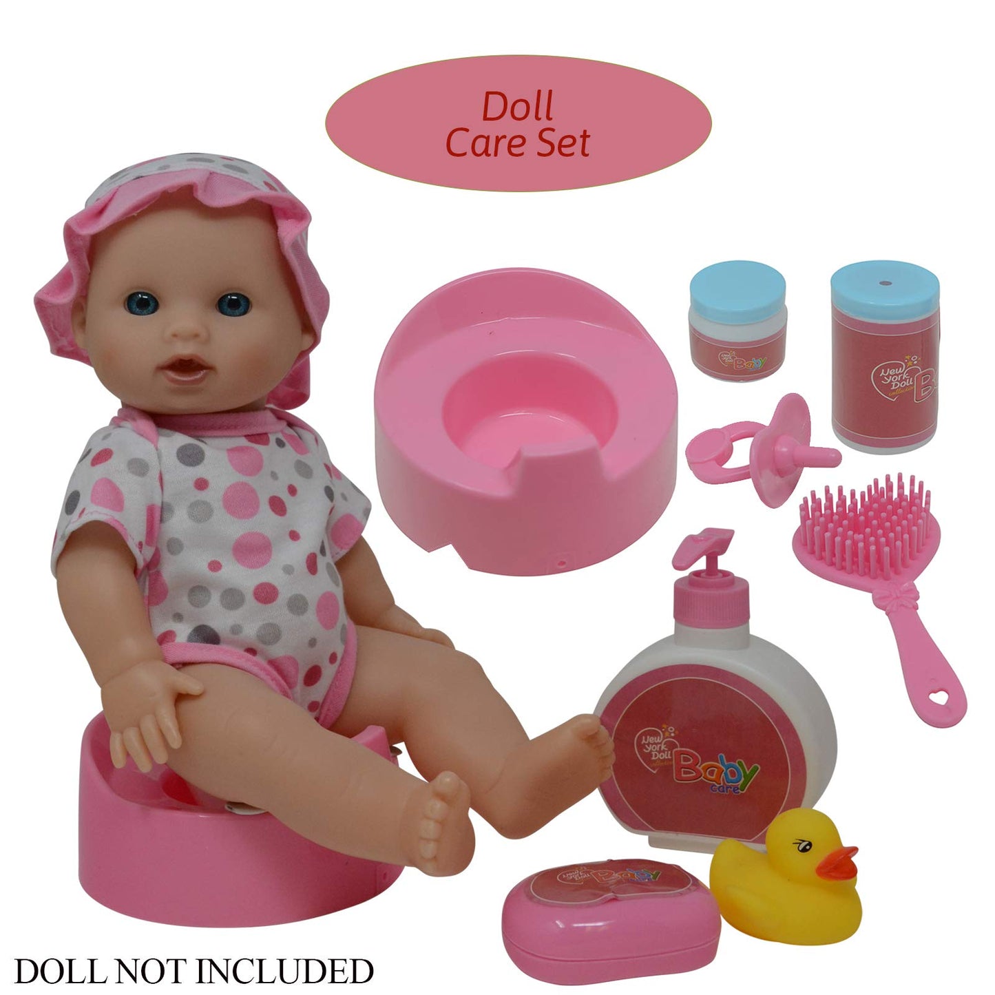 The New York Doll Collection Baby Doll Feeding & Caring Accessory Set in Zippered Carrying Case